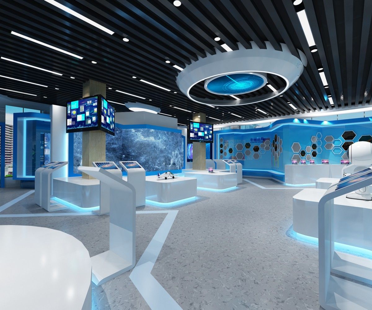 阜阳科技(阜阳)有限公司-科技展厅装修(图4) 阜阳复创科技500m²科技风展厅装修设计项目(图3)