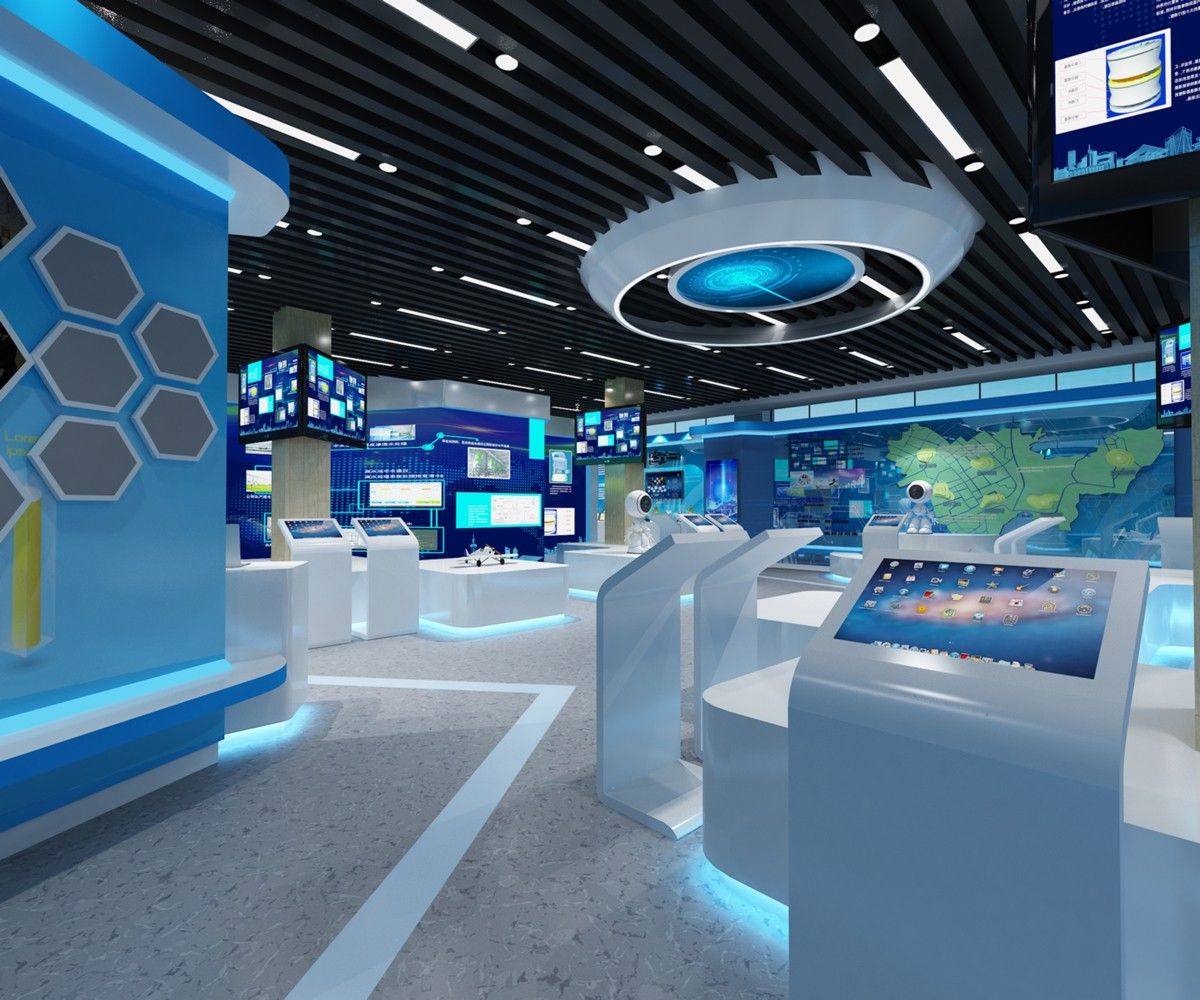 阜阳科技(阜阳)有限公司-科技展厅装修(图5) 阜阳复创科技500m²科技风展厅装修设计项目(图4)
