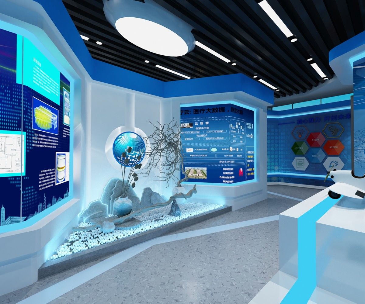 阜阳科技(阜阳)有限公司-科技展厅装修(图6) 阜阳复创科技500m²科技风展厅装修设计项目(图5)